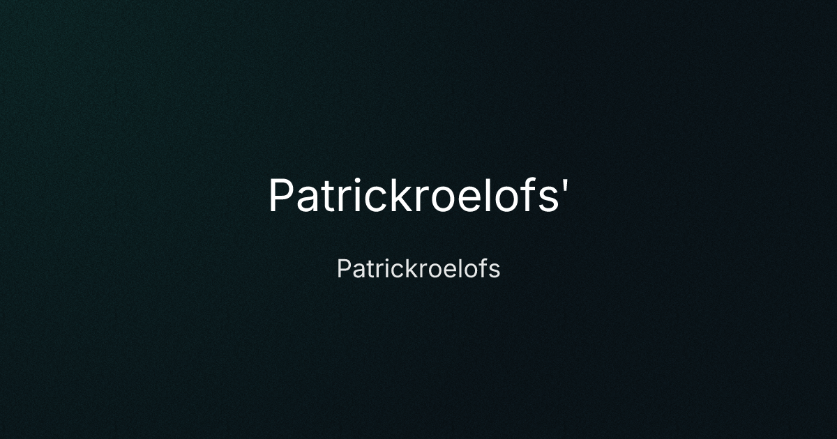 Patrickroelofs'  cover image