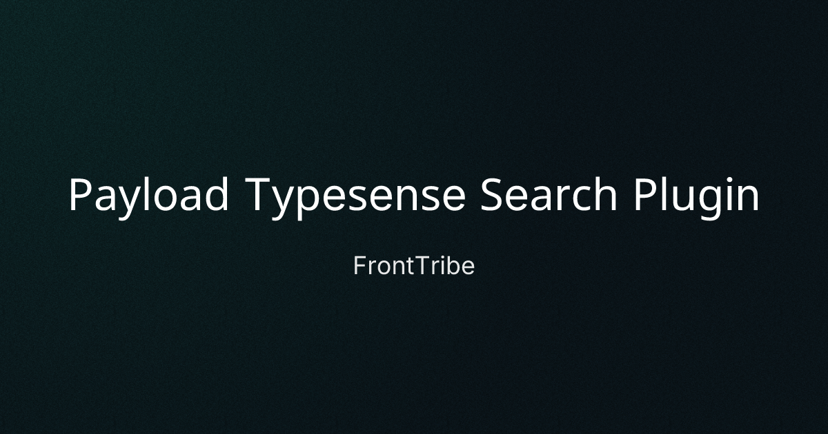 Payload Typesense Search Plugin cover image