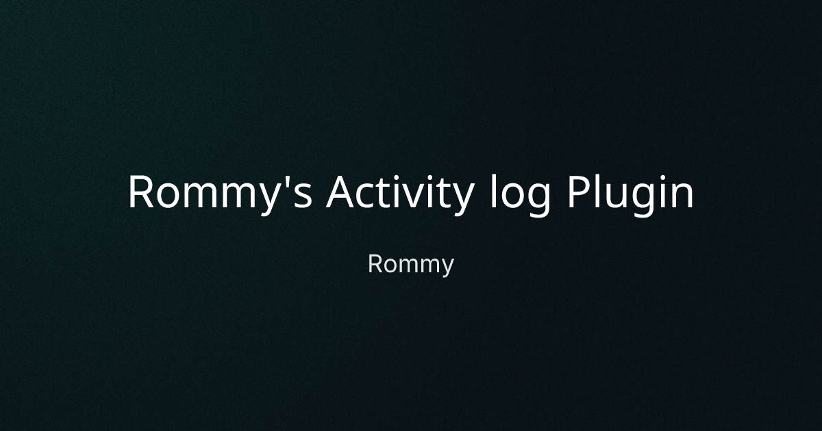 Rommy's Activity log Plugin cover image