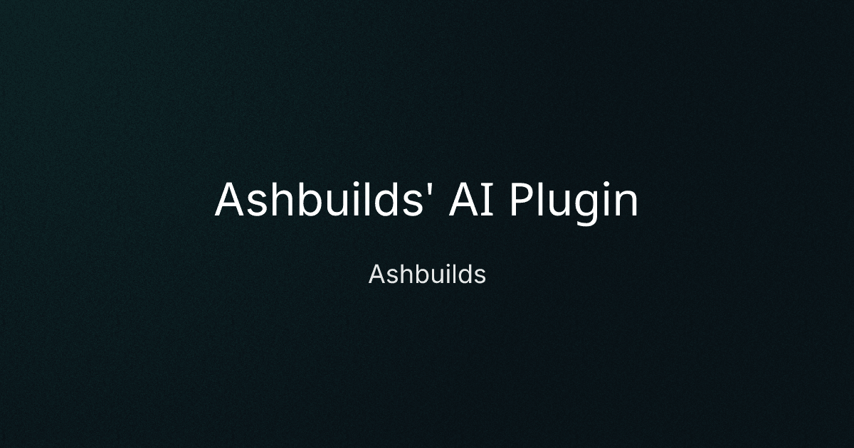 Ashbuilds' AI Plugin cover image
