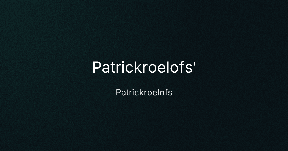 Patrickroelofs'  cover image