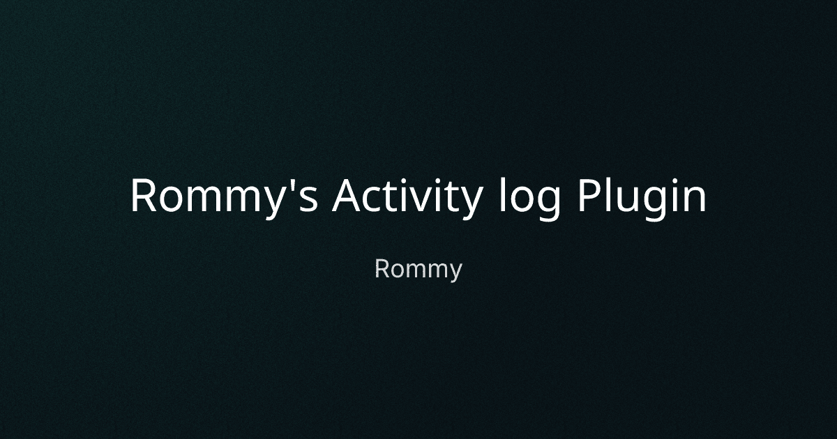 Rommy's Activity log Plugin cover image