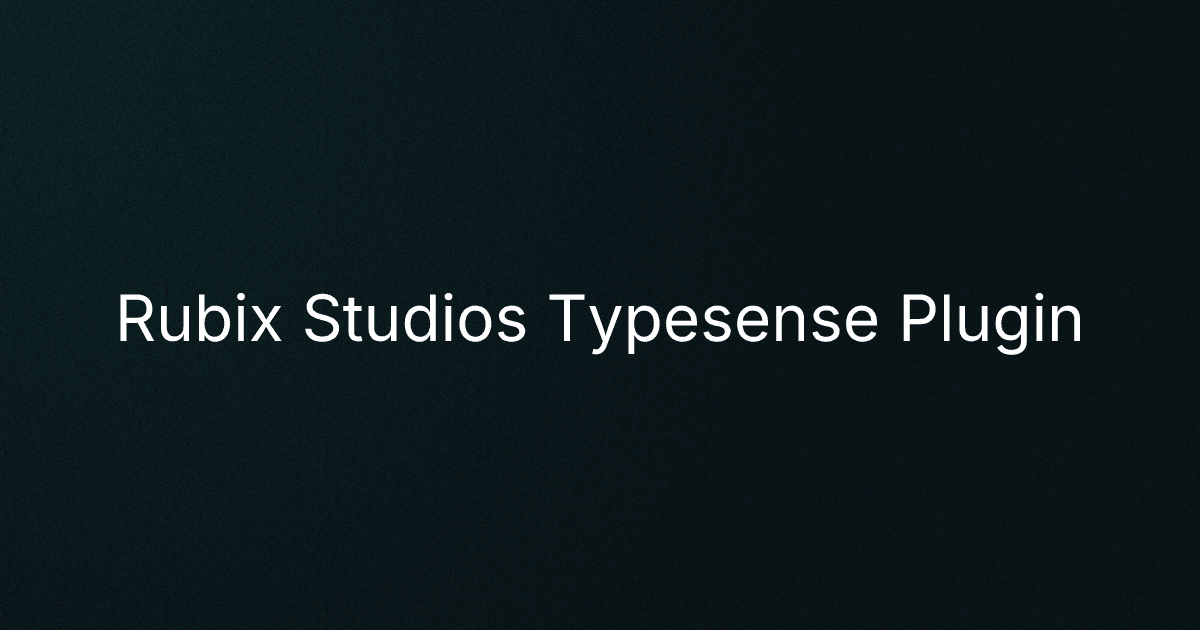 Rubix Studios Typesense Plugin cover image